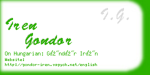 iren gondor business card